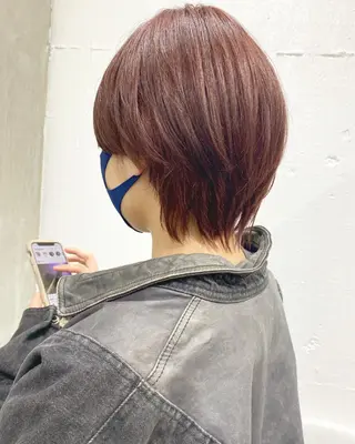 ショート カラー ヘアアレンジ ササキカズマ〻透明感 〻色落ち〻赤み消しのヘアスタイル