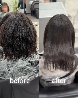 ショート 神戸で縮毛矯正/髪質 改善/お任せくださいのヘアスタイル