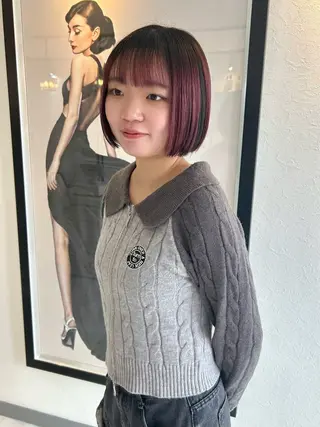 ショート カラー Via 京都烏丸所属・ハイトーン/髪質改善 /レイヤー/りなのヘアスタイル