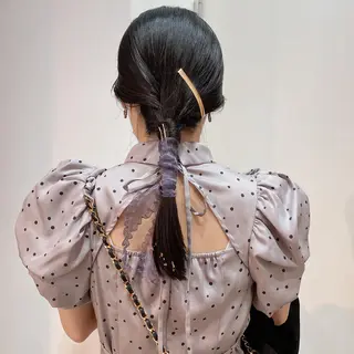 セミロング カラー ヘアアレンジ ブリーチなしカラー/ 髪質改善/寺門束のヘアスタイル