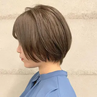 ショート カラー 透明感/オリーブ/ グレージュ/YUKAのヘアスタイル