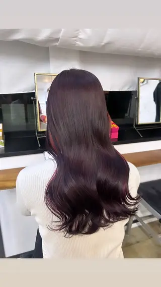 ロング カラー 🌷ラベンダーピンク 顔まわり🌷ねいろのヘアスタイル