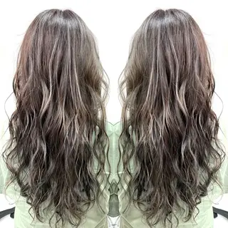 セミロング カラー 縮毛/レイヤー 韓国/橋口のヘアスタイル