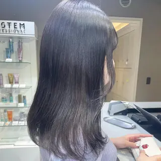 セミロング ♡似合わせハイトーン ♡maiのヘアスタイル