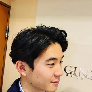 ショート パーマ メンズ ヒロ銀座 バーバーショップ神楽坂所属・ひらお あおとのヘアスタイル