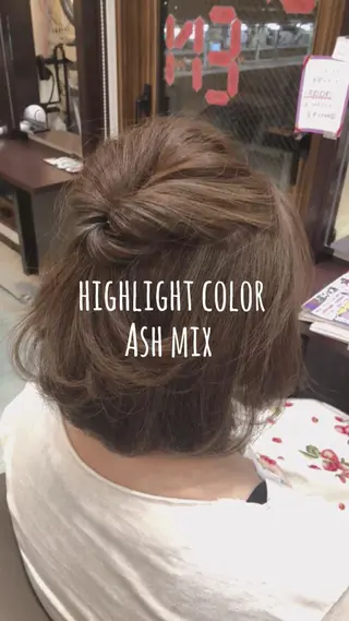 ミディアム 永沼 真依のヘアスタイル