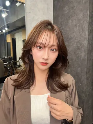 ミディアム カラー パーマ ヘアアレンジ foi. フォワ所属・🇰🇷韓国トレンド ヘア🇰🇷高田のヘアスタイル