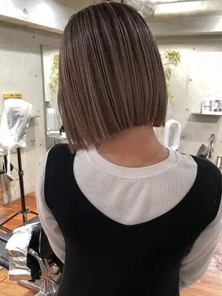 ミディアム カラー ハイライトNo.1☆ ゆうのヘアスタイル