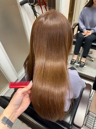 ロング カラー たぴ。ぱつっとボブ /暖色艶カラー🍒のヘアスタイル