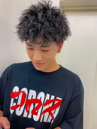 ショート パーマ メンズ 栄/矢場町 三井太朗のヘアスタイル