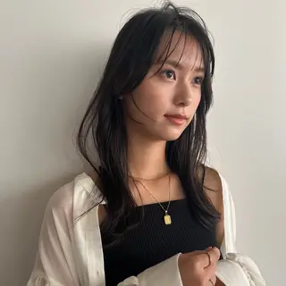 セミロング 頭皮につけないカラー /白髪ぼかし/実加永のヘアスタイル