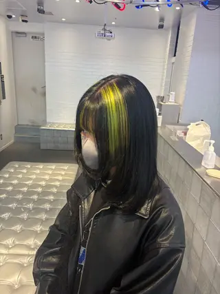 ロング カラー HIKARI🐈‍⬛ ハイトーン×デザインのヘアスタイル