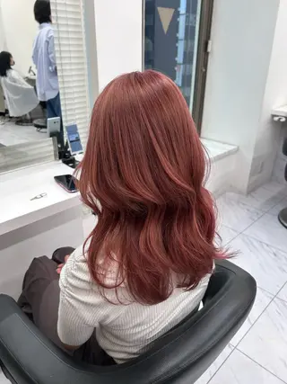 ロング カラー パーマ ヘアアレンジ メンズ キッズ ブリーチなしカラー/ ブラウン/レイヤーのヘアスタイル