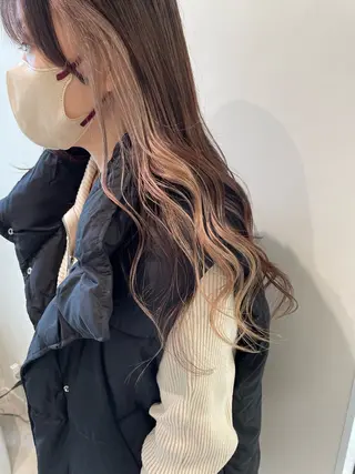 ロング カラー ボブ/インナーカラー /眉毛/Miyuのヘアスタイル