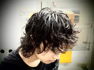 ミディアム パーマ ヘアアレンジ メンズ NEXT NEO所属・メンズヘア静岡 ✂︎Ryuheiのヘアスタイル