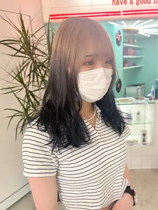 セミロング ハイトーン×デザイン 似合わせ/Yoheiのヘアスタイル