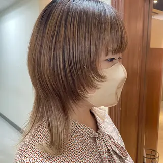 ミディアム カラー ヘアアレンジ maoブリーチ無し 似合わせカラーのヘアスタイル