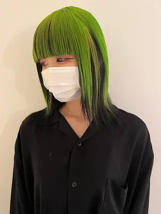 カラー ブリーチカラー🎀 韓国風/寺門美優のヘアスタイル