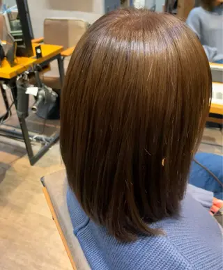 ミディアム 暗髪カラー/艶カラー /ヘアセットのヘアスタイル