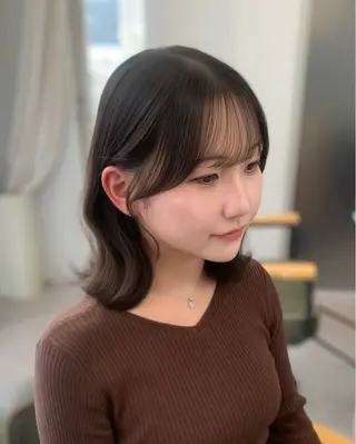 ミディアム 🎀韓国風顔周り× 透明感/梅田/アリサのヘアスタイル