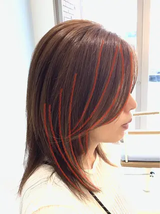 セミロング 縮毛矯正/白髪ぼかし ショートボブ/鈴木のヘアスタイル