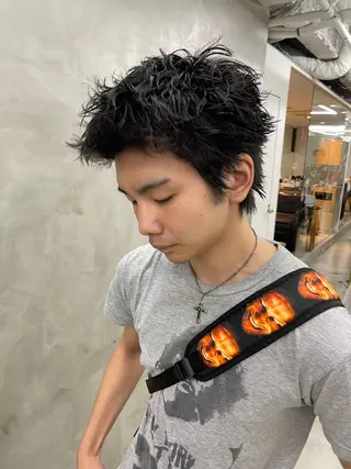 パーマ メンズ メンズカット パーマ[佐橋]のヘアスタイル