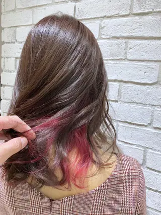ミディアム カラー パーマ ヘアアレンジ filo byFeria渋谷所属・縮毛矯正/美髪 髪質改善/石田幸輔のヘアスタイル