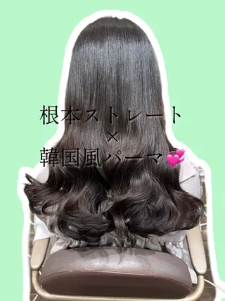ロング パーマ GO TODAY シェアサロン 銀座Arc店所属・デジタルパーマ🫧 韓国風ヘア🫧サクラのヘアスタイル