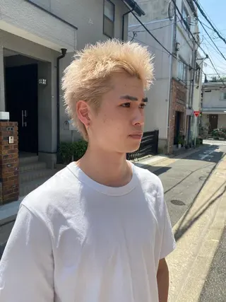 ショート カラー メンズ TRUCKIN UP THE PATH所属・さとう けんたのヘアスタイル