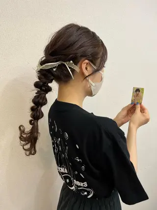 ロング カラー パーマ ヘアアレンジ 隠れ家サロンso you所属・yukimi .のヘアスタイル