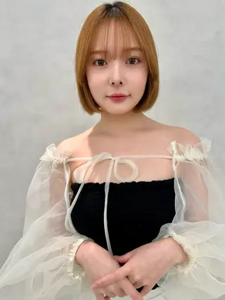 ミディアム ショート/ボブ/ 白髪ぼかし/しんやのヘアスタイル