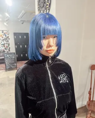 ミディアム カラー コテ巻き風パーマ レイヤーカット ぱるのヘアスタイル