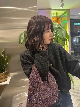 ミディアム パーマ 平野 優奈のヘアスタイル