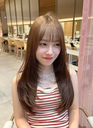 ロング 透明感カラー/似合わ せ前髪/柴田礼空のヘアスタイル