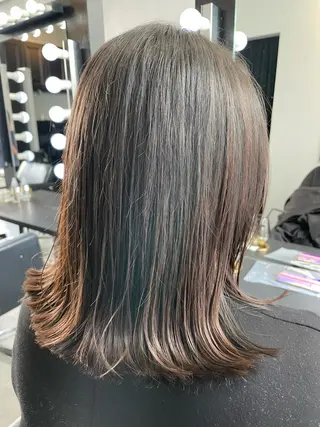 ミディアム カラー ブリーチなし透明感 タケザワミキのヘアスタイル