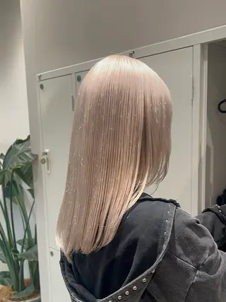 ロング カラー ケアブリーチ/ツヤ髪 /ハイトーン/西村のヘアスタイル