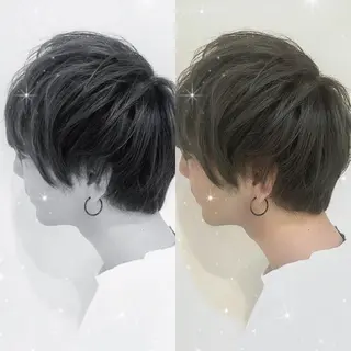 ショート カラー メンズ ウルフカット／吉村 桃子のヘアスタイル