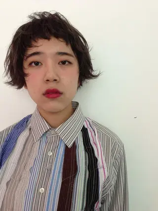 ショート カラー パーマ la fith所属・rico_by ヘアとアイブロウのヘアスタイル