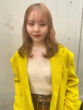 セミロング カラー ERINA/レイヤー /梅田のヘアスタイル