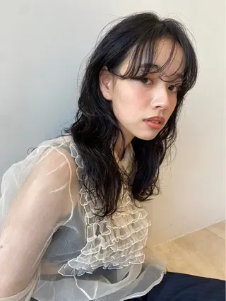 セミロング 艶カラー/フェイス レイヤー/たむのヘアスタイル