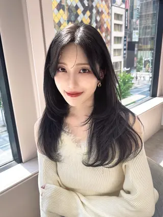 セミロング カラー 韓国ヘア/レイヤー/ 顔まわり/りょーとのヘアスタイル