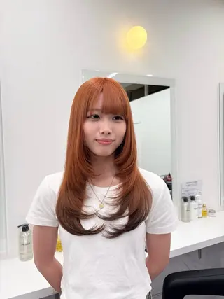 カラー 透明感ベージュ🤎 ナチュラルレイヤーのヘアスタイル