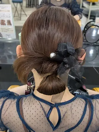 セミロング ヘアアレンジ ヘアセット/中洲 Akaneのヘアスタイル