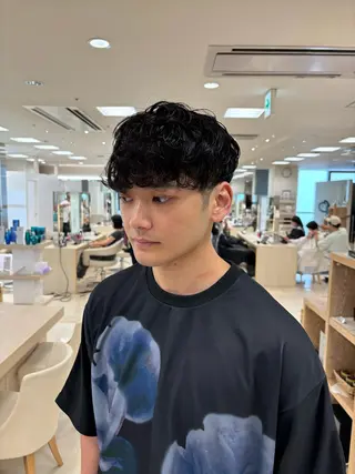 パーマ メンズ 湘南/メンズパーマ/ ハイライト/ユチカのヘアスタイル