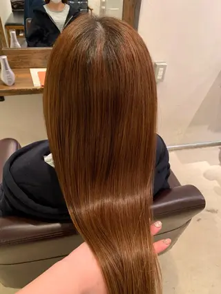 ロング カラー 透明感/オリーブ/ グレージュ/YUKAのヘアスタイル