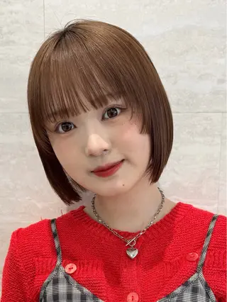 ミディアム 🫧ボブ／縮毛矯正／ 韓国／ゆーな🫧‪のヘアスタイル