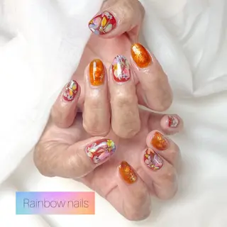 ネイル Rainbow nailsくろちゃんのネイルデザイン