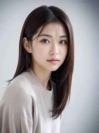 セミロング サラ艶髪が得意/ 新崎CRISTINAのヘアスタイル