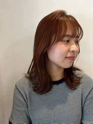 ミディアム パーマ 🫧艶髪/透明感色 🫧河原町💛MOEのヘアスタイル