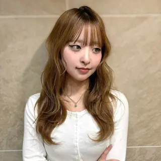 ロング カラー miku🧸 カットモデル/韓国風のヘアスタイル